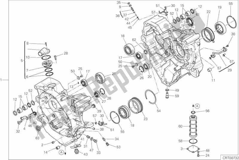 Todas as partes de 010 - Par De Meio Cárteres do Ducati Diavel Xdiavel S 1260 2016